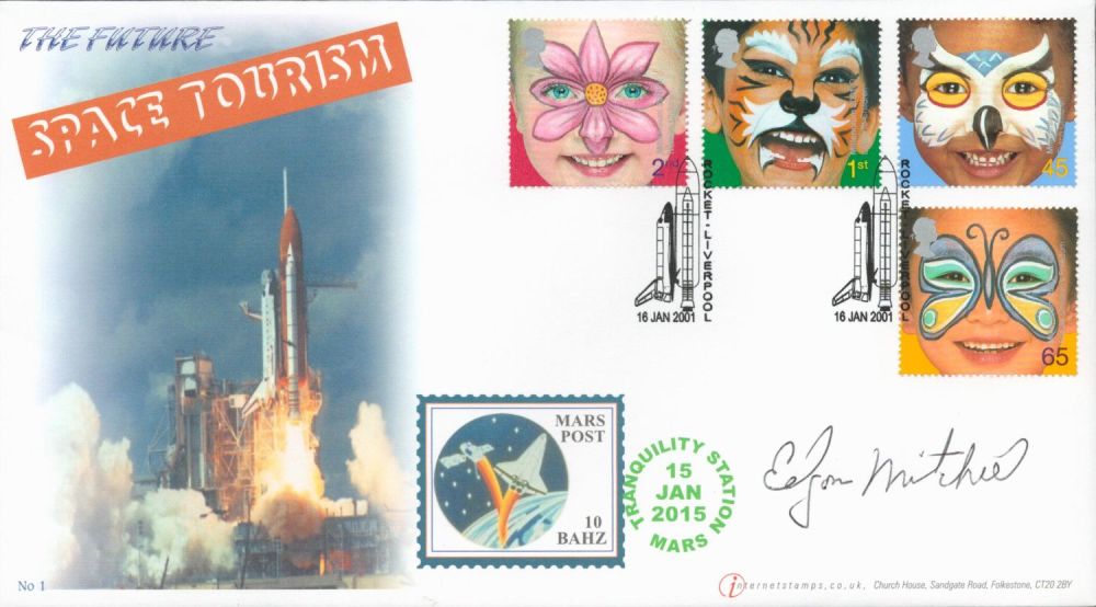 Lot 143: Moonwalker Dr Edgar Michell Apollo 14 signed Internetstamps...