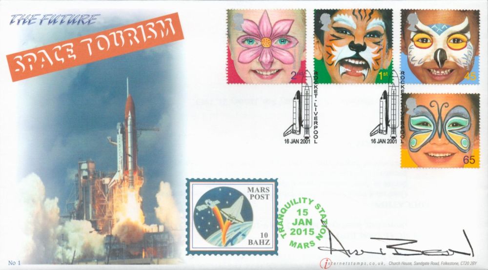 Lot 146: Alan Bean Apollo Moonwalker astronaut signed Internetstamps 2001...