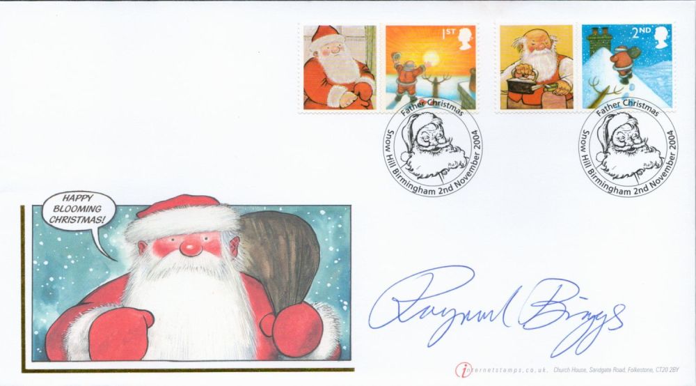 Lot 186: Raymond Briggs signed 2004 Internet Stamps The Snowman...