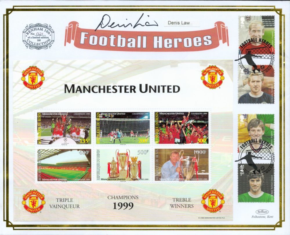 Lot 204: Football Denis Law signed 1999 Benham Triple winners...