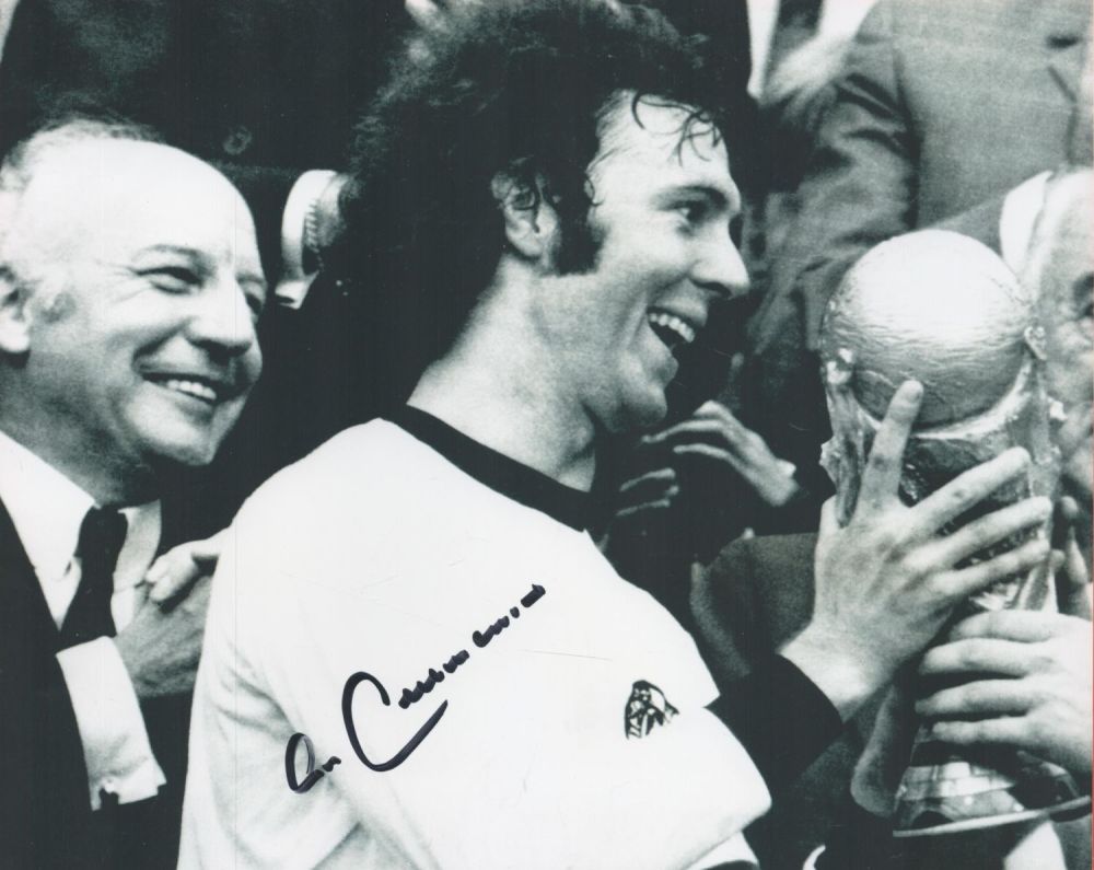 Lot 213: Franz Beckenbauer signed 10x8 black and white photo...