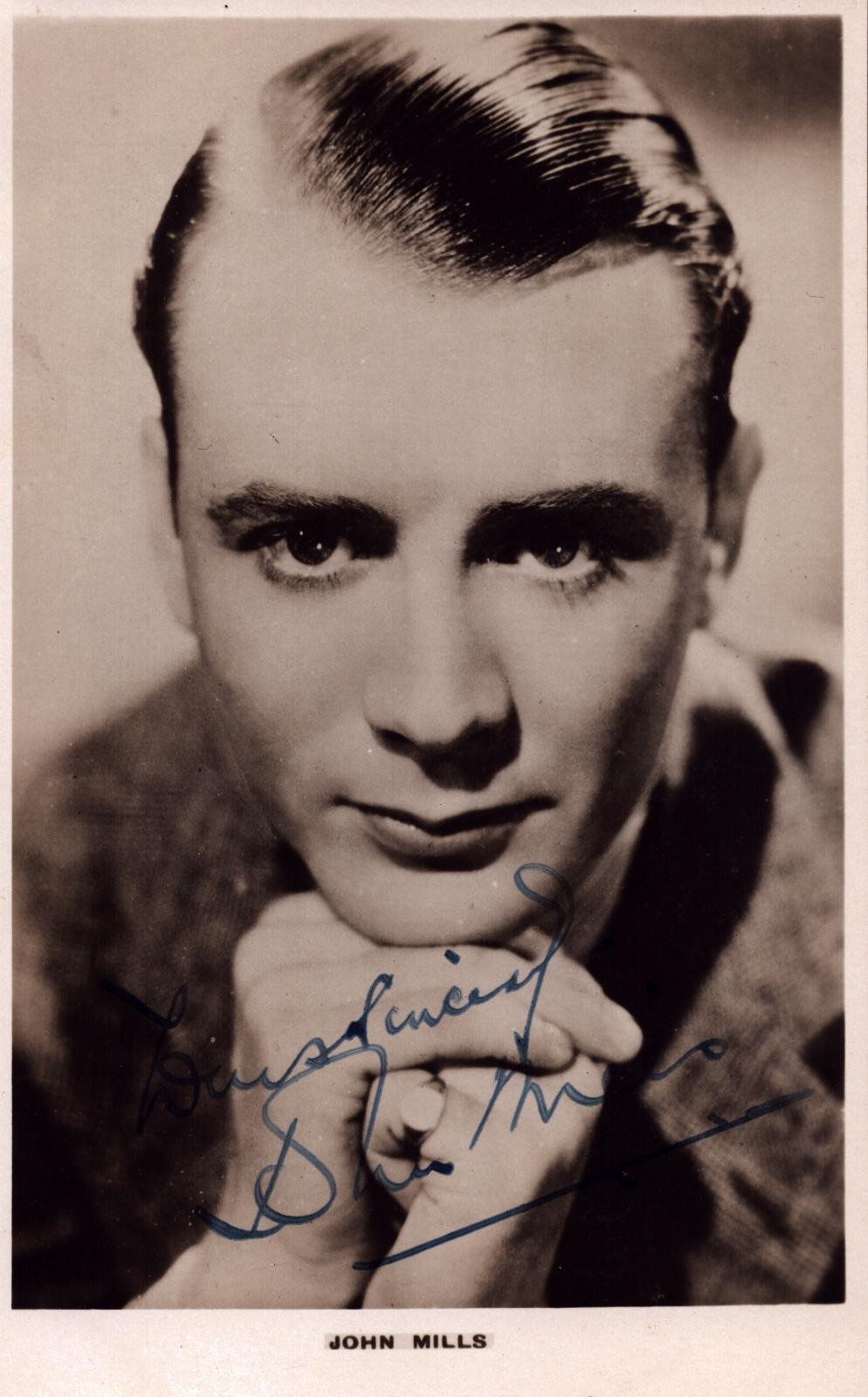 John Mills Signed 6X4 black and white vintage photo
