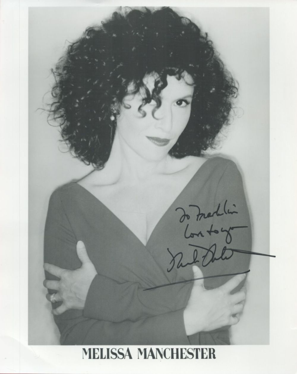 Lot 228: Melissa Manchester signed 10x8 black and white promo...