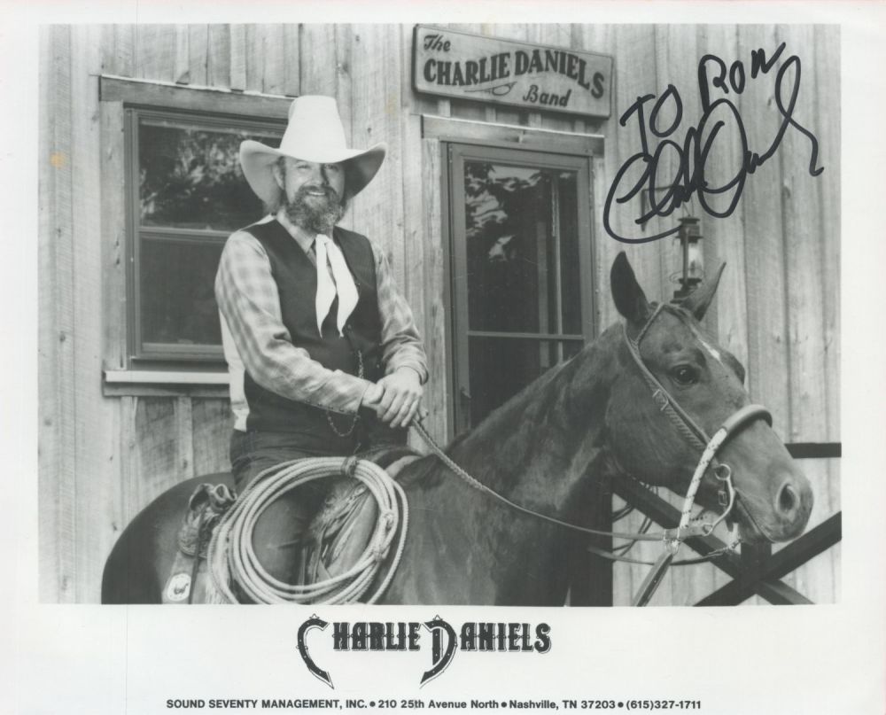 Lot 231: Charlie Daniels signed 10x8 black and white promo...