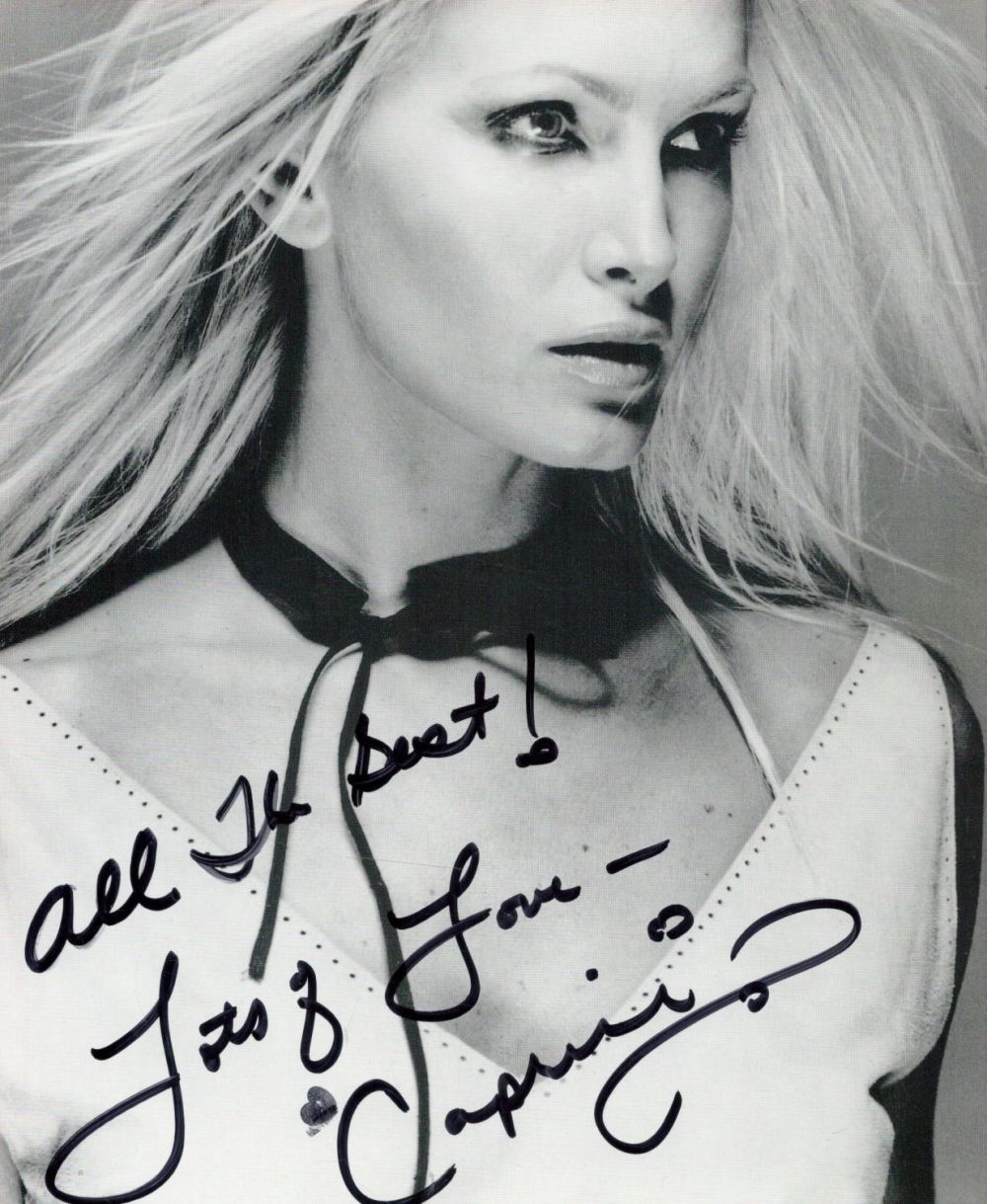 Lot 262: Caprice signed 8x7 black and white photo. Good...