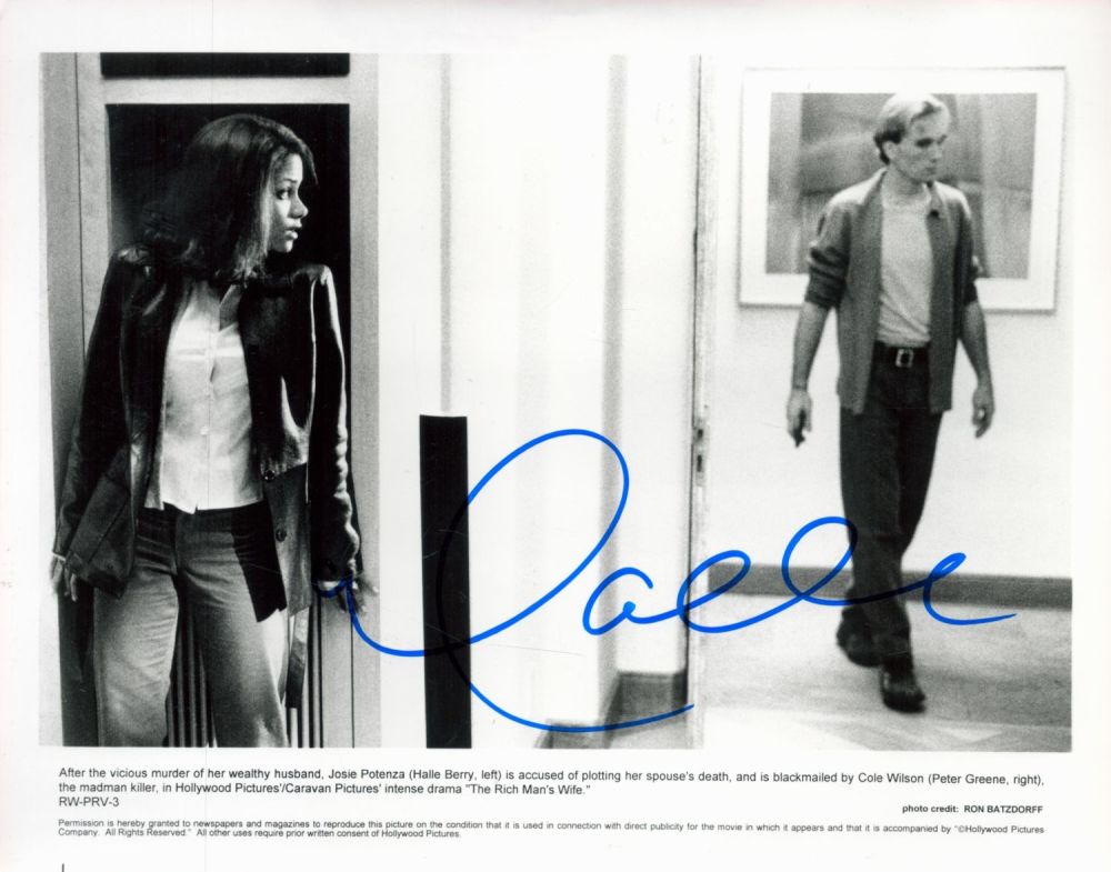 Lot 265: Halle Berry signed 10x8 The Rich Man's Wife...