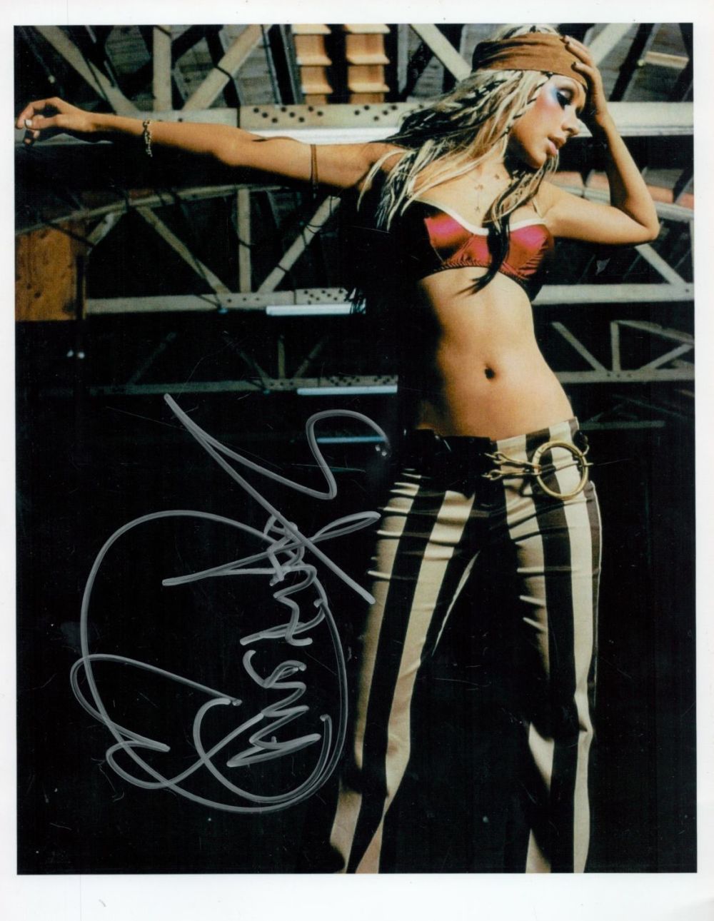 Lot 267: Christina Aguilera signed 12x8 colour photo. Good condition...