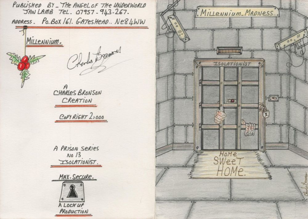Lot 275: Charles Bronson signed illustration and poem taken from...