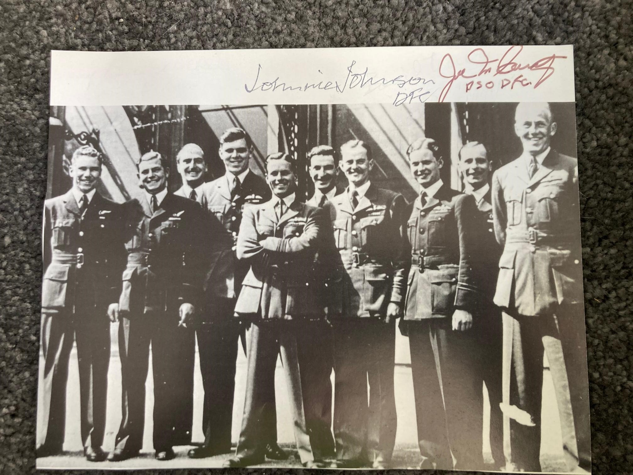 Dambuster Raid Veterans Joe McCarthy and Johnnie Johnson signed picture 8 x 6