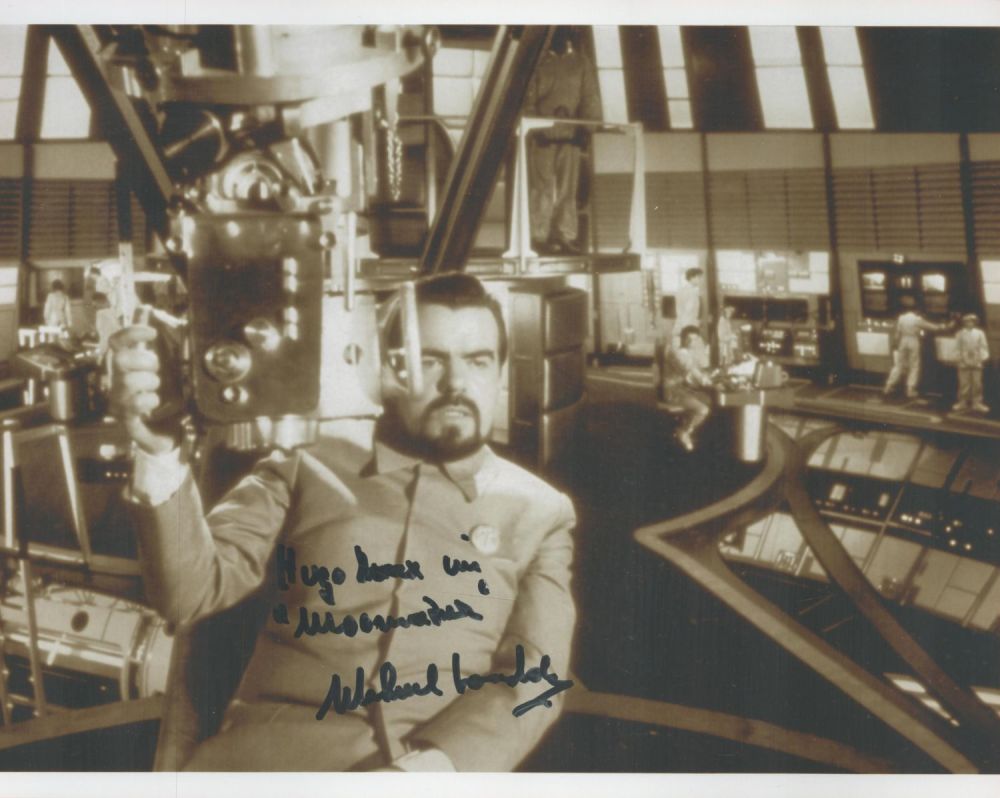 Lot 339: Michael Lonsdale signed 10x8 James Bond Moonraker black...