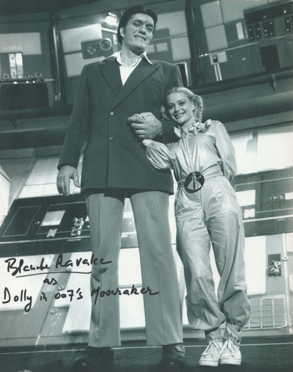 Lot 340: Blanche Ravalec signed 10x8 James Bond Moonraker black...