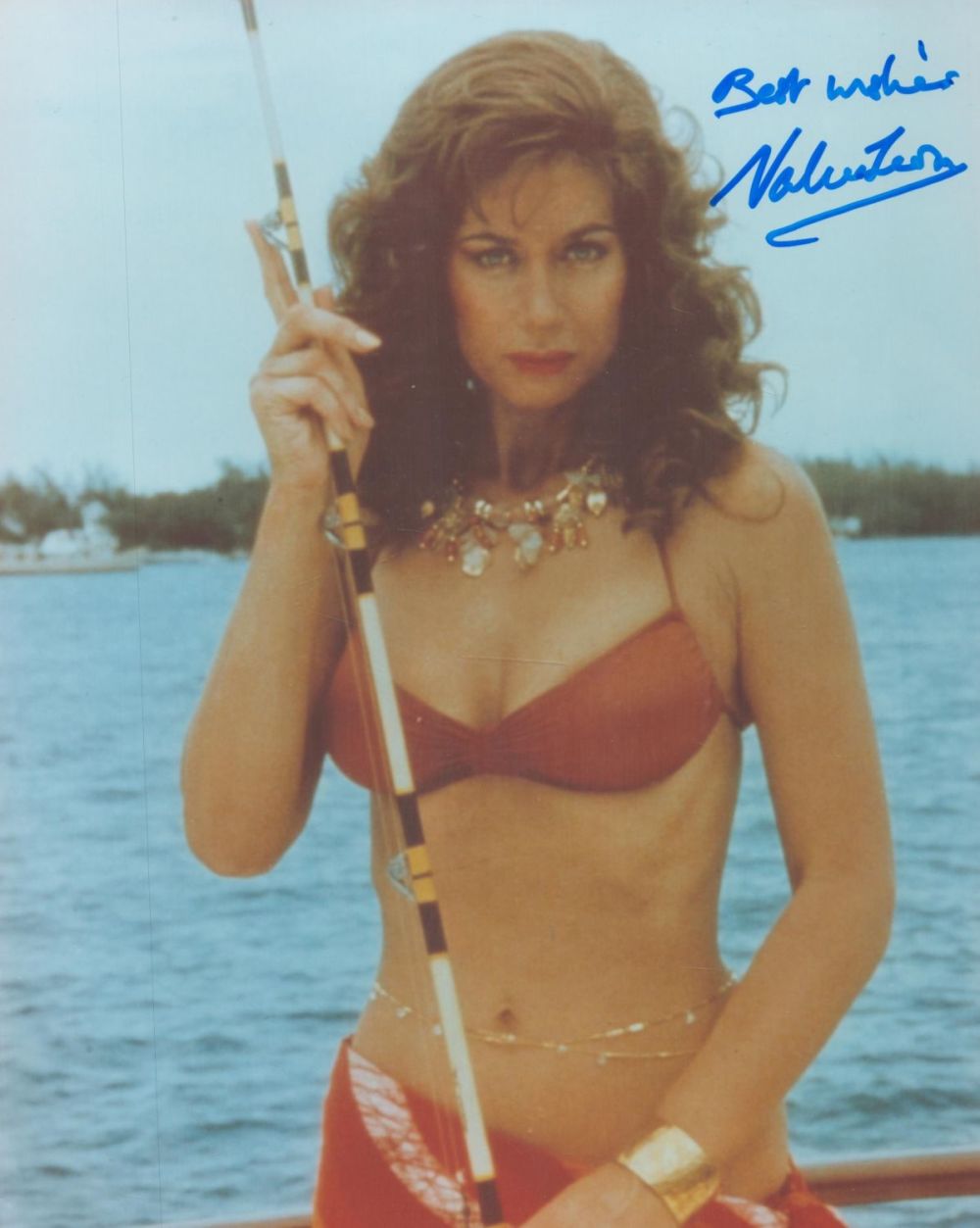 Lot 342: Valerie Leon signed 10x8 James Bond Never Say...