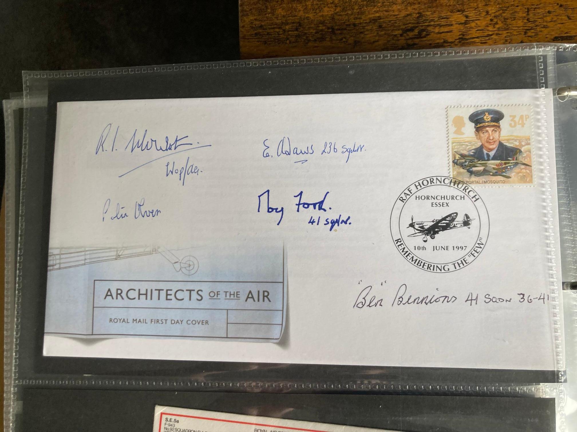WW2 Battle of Britain pilots signed FDC Roy Ford 41 sqn E Adams 236 sqn, R Mowat