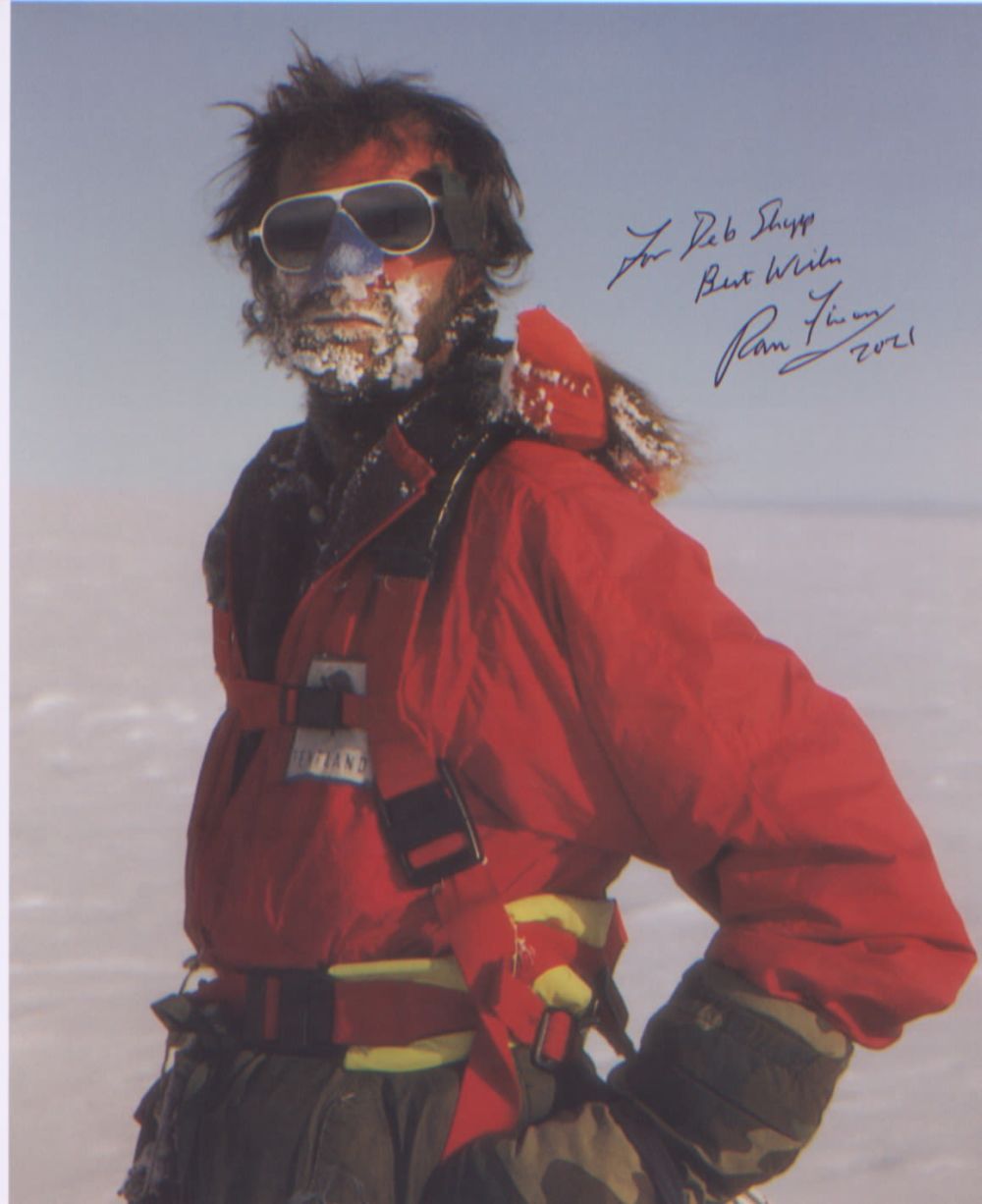 Lot 406: Ranulph Fiennes. 10"x8" picture during a polar expedition....