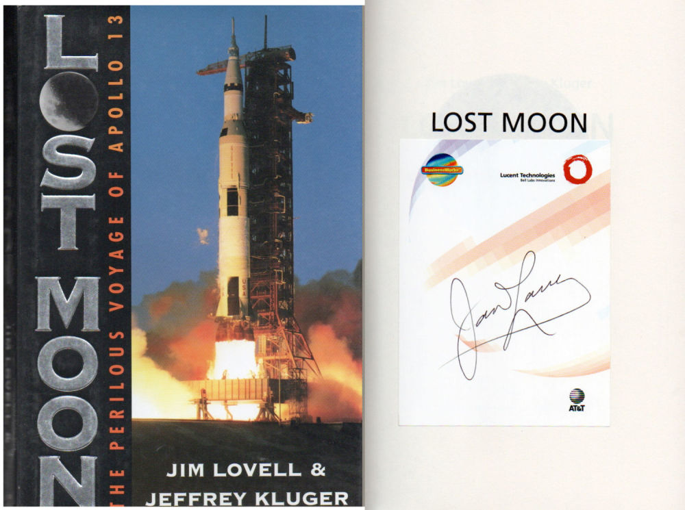 Lot 409: Apollo 13 James Lovell signed hardback copy of...