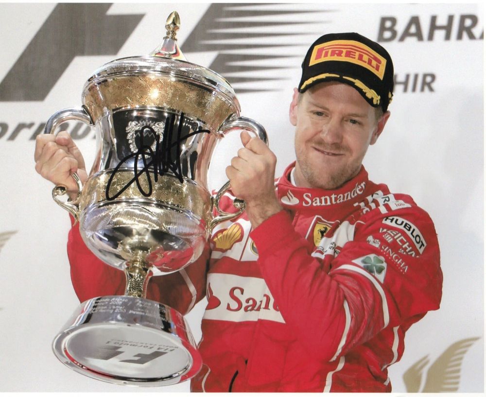 Lot 414: Sebastian Vettel signed 10 x 8 inch photo...