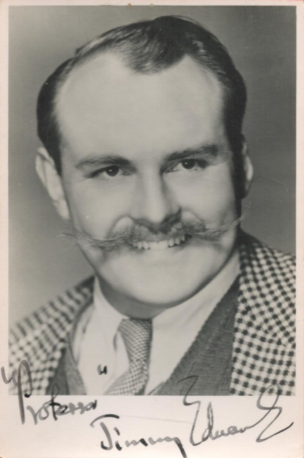 Lot 421: Jimmy Edwards signed 6x4 black and white postcard...