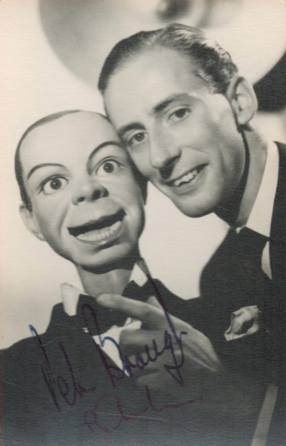 Lot 425: Peter Brough signed 6x4 vintage black and white...