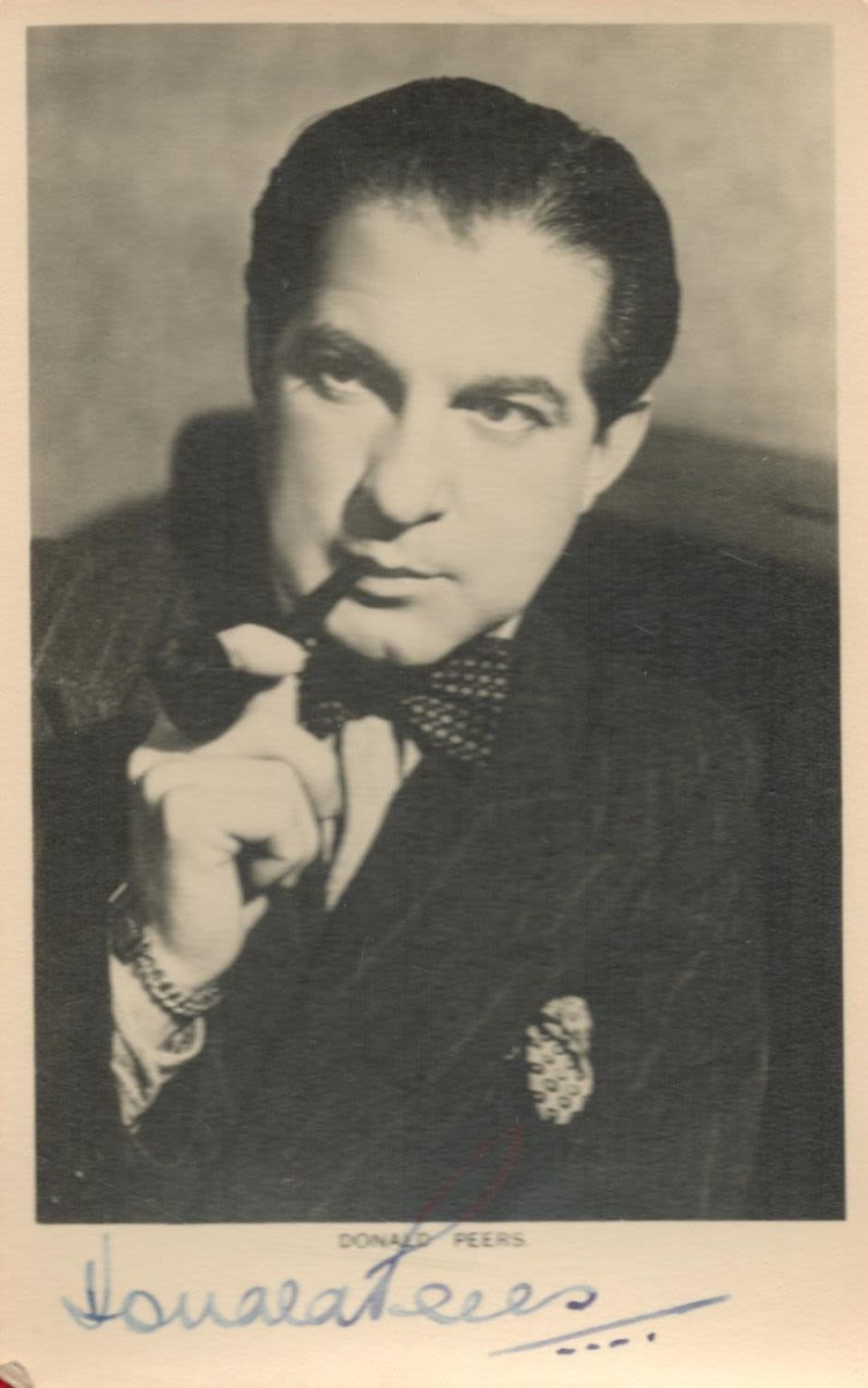 Lot 428: Donald Peers signed 6x4 black and white vintage...