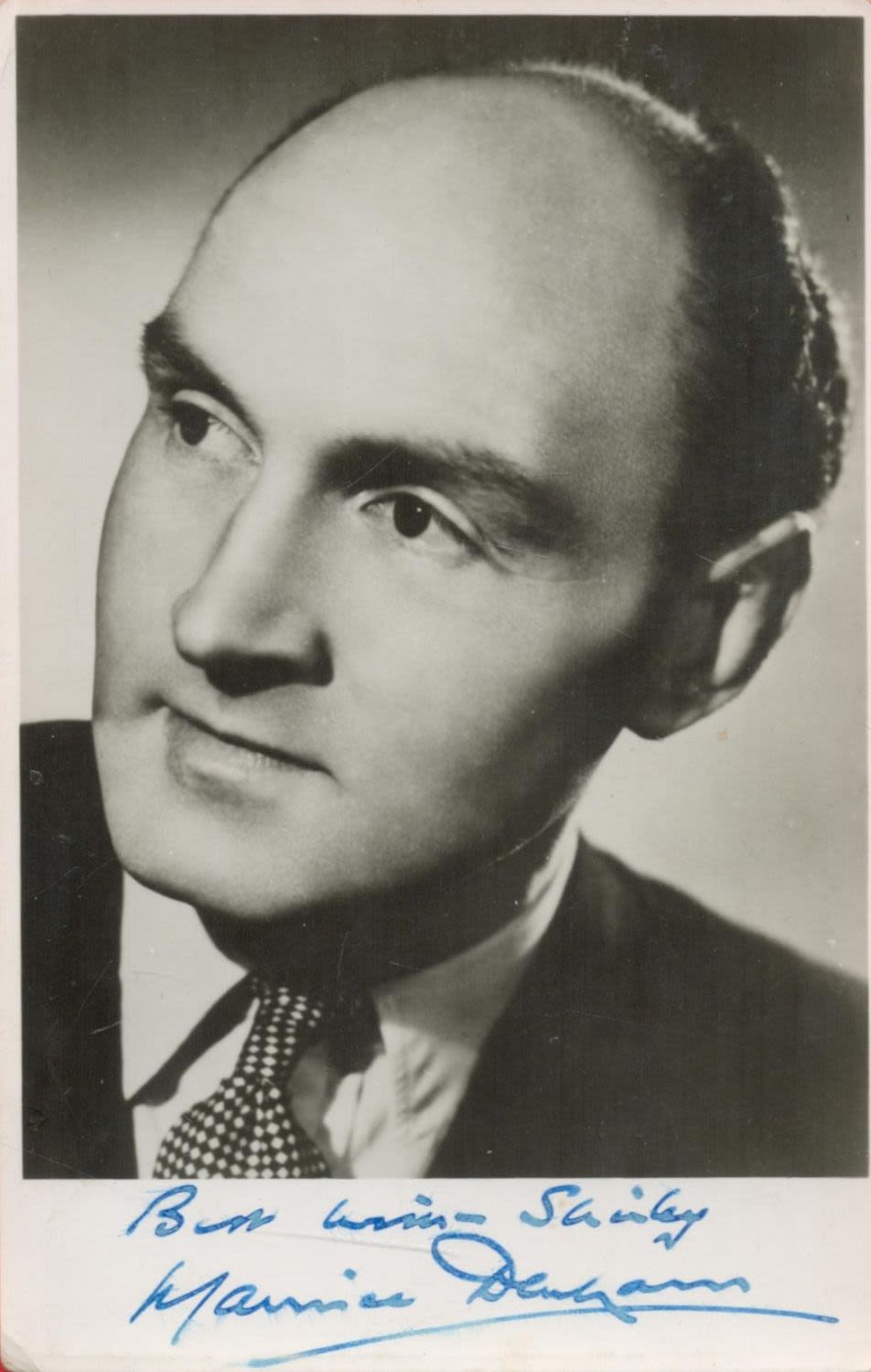Lot 435: Maurice Denham signed 6x4 black and white vintage...