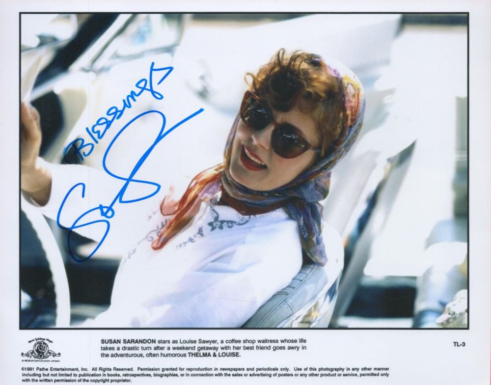 Lot 446: Actor, Susan Sarandon signed 10x8 colour lobby card...