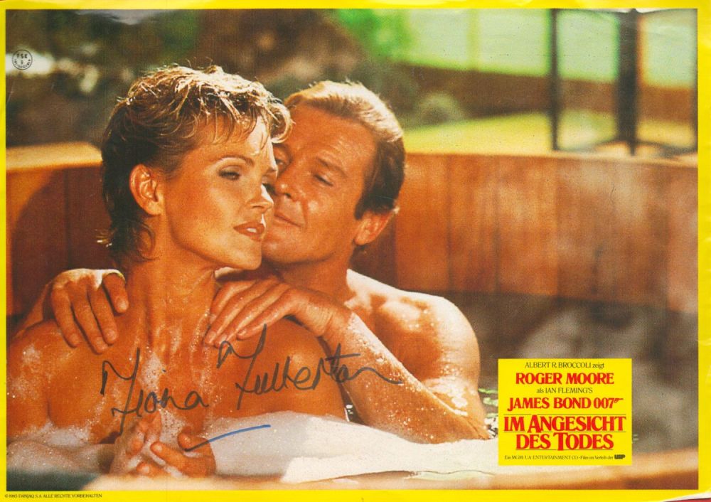 Lot 447: Bond Girl, Fiona Fullerton signed 12x8 colour promo...