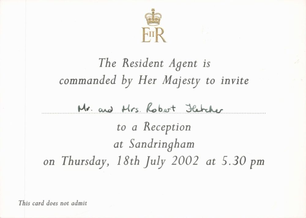 Lot 450: Historic Royal invitation to The Queens Reception at...
