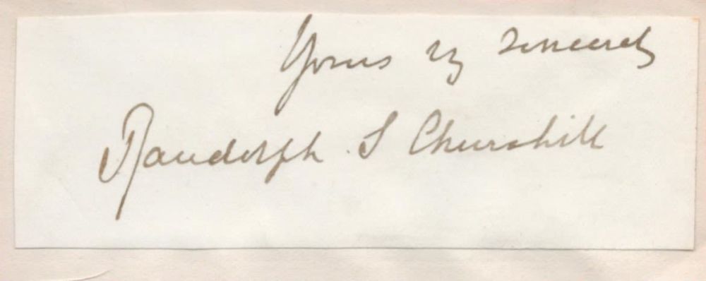 Lot 457: Lord Randolph Churchill (Winston Churchill Father) Signed Small...