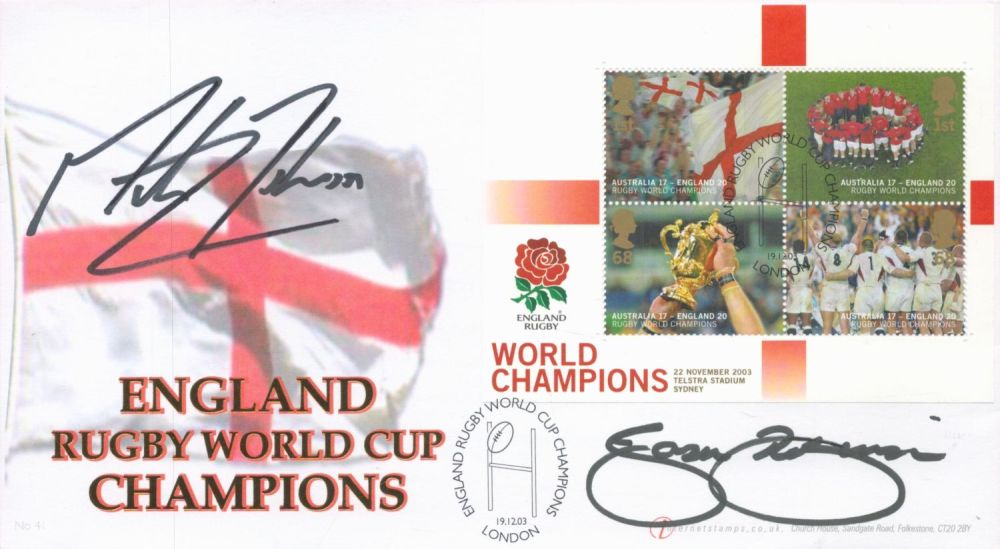 Lot 480: Martin Johnson and Jason Robinson signed England Rugby...