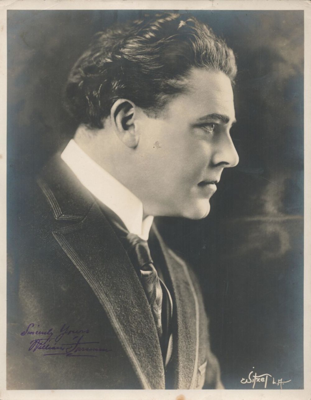 Lot 484: William Farnum signed 9x7 vintage sepia photo. William...