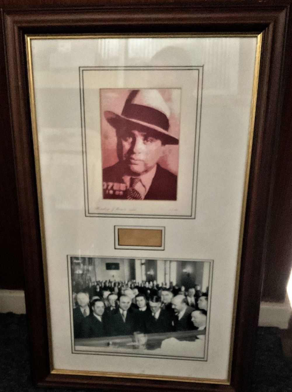 Lot 490: Al Capone 27x12 overall mounted and framed signature...