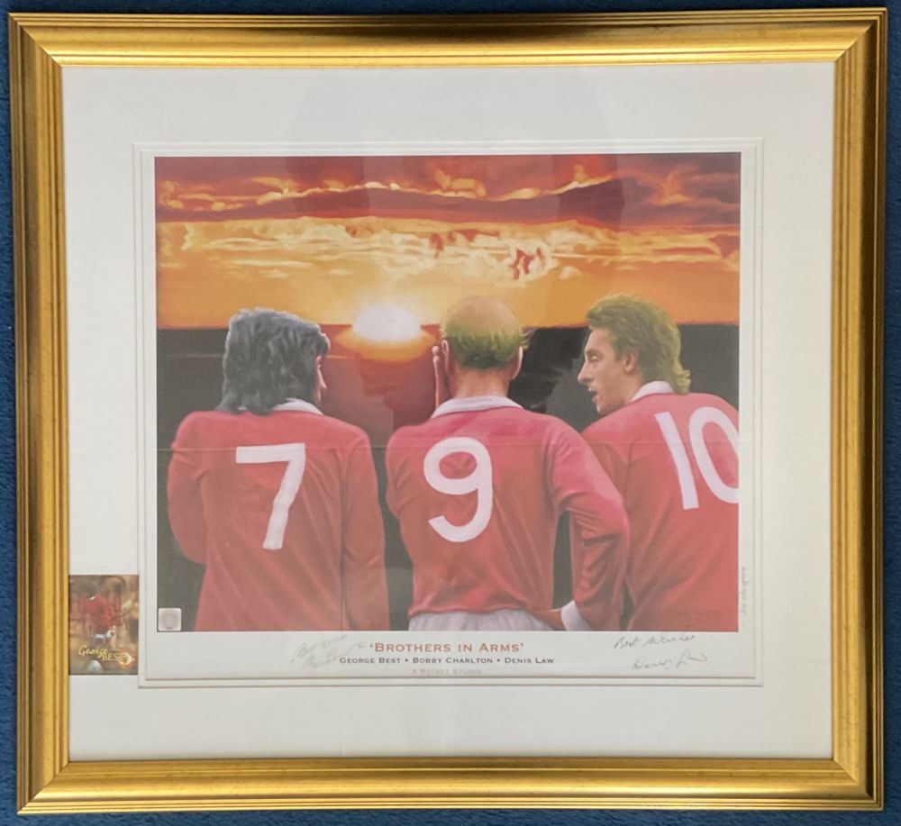 Lot 491: Manchester United Legends George Best, Denis Law and...