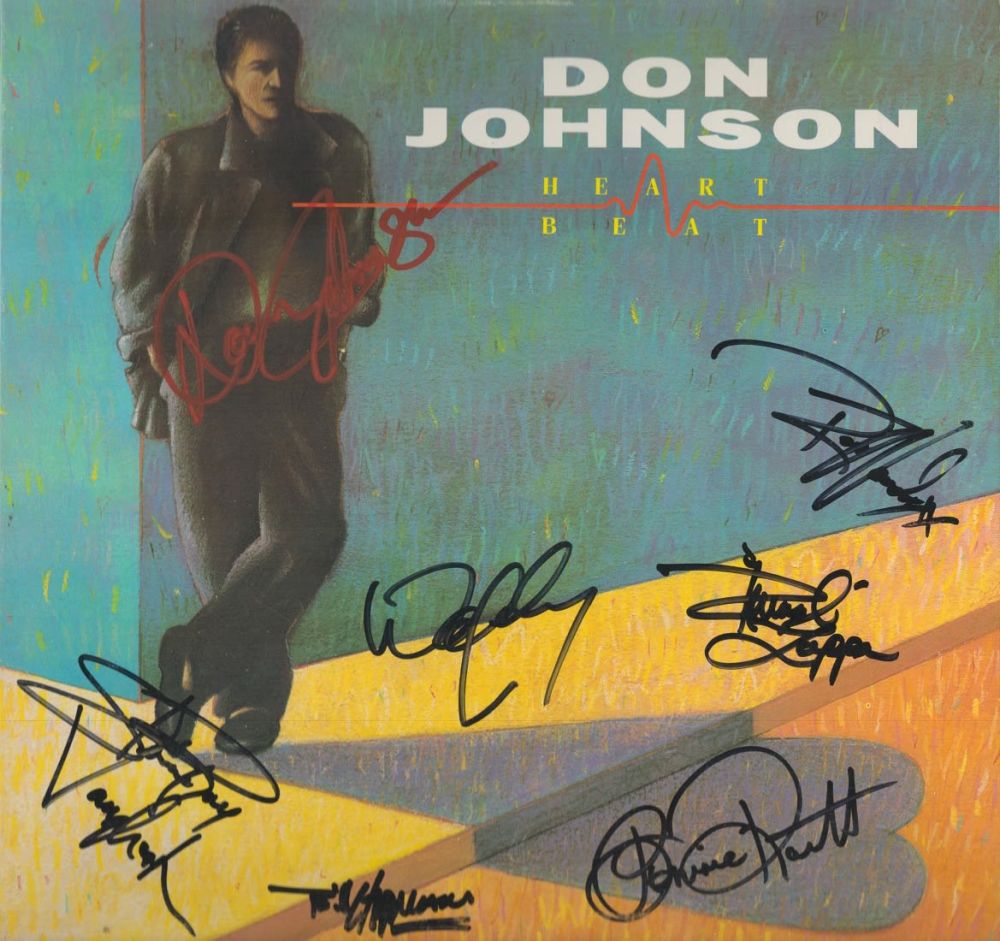Lot 493: Don Johnson 1986 LP Record 'Heartbeat' Signed To...