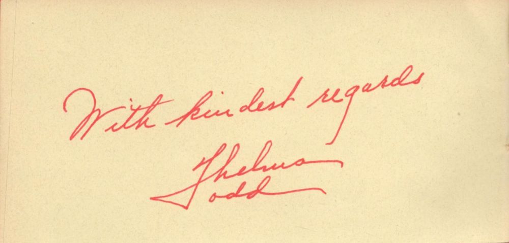 Lot 501: Thelma Todd signed 6x3 album page. Thelma Alice...