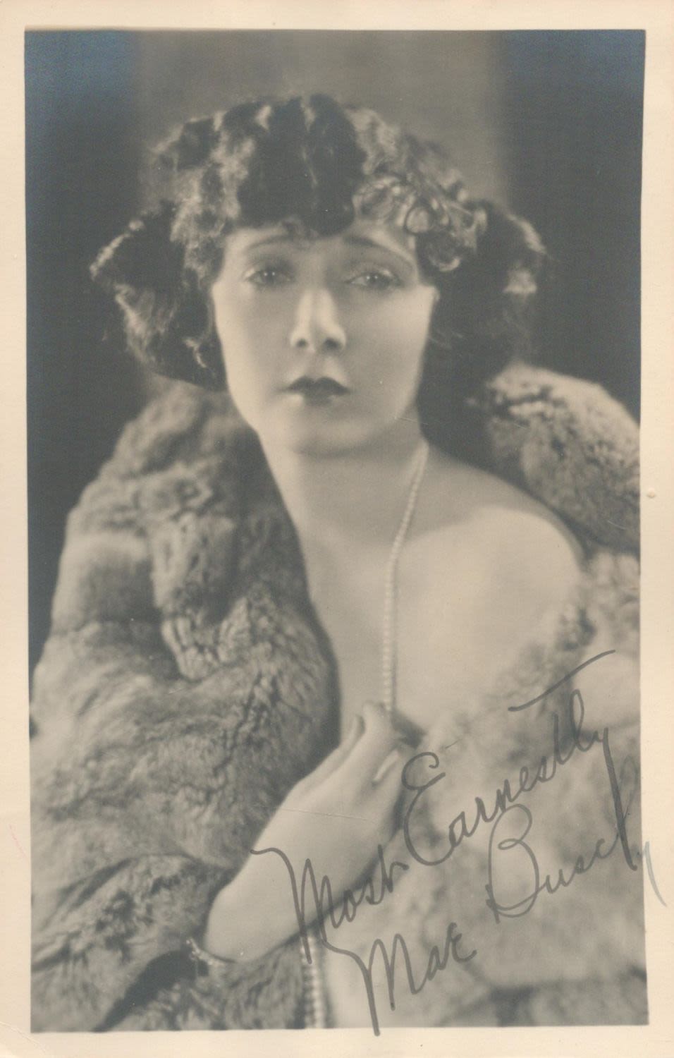 Lot 502: Mae Busch signed 8x5 black and white vintage...