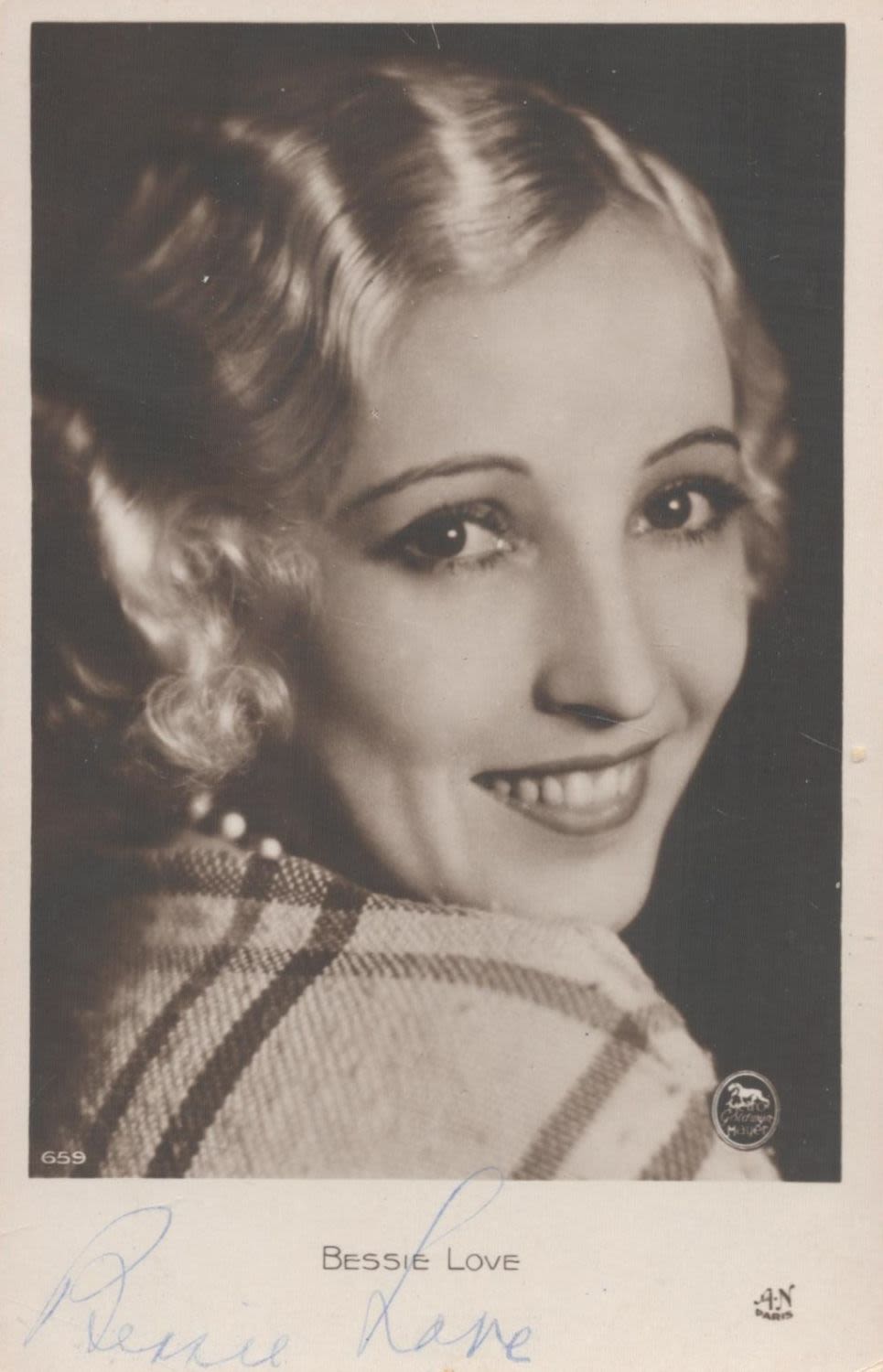 Lot 505: Bessie Love signed 5x4 vintage black and white...