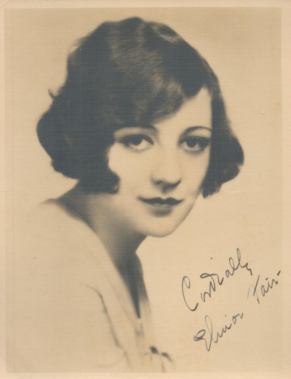 Lot 509: Elinor Fair signed 9x7 vintage sepia photo. Good...