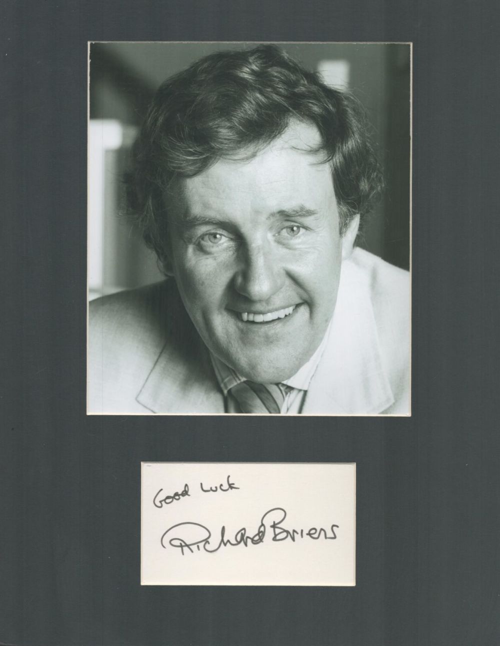 Lot 541: Richard Briers 14x11 overall mounted signature piece includes...