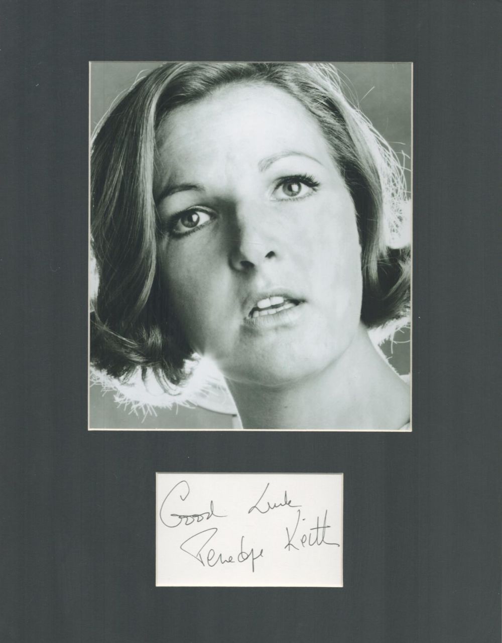 Lot 542: Penelope Keith signed 14x11 overall mounted signature piece...