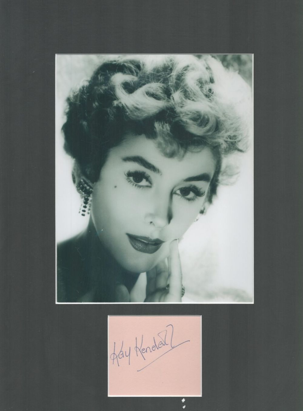 Lot 543: Kay Kendall signed 16x12 overall mounted signature piece...