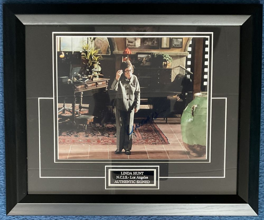 Lot 544: Linda Hunt signed 16x12 framed and mounted NCIS...