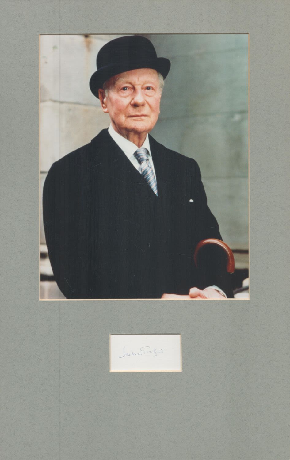 Lot 546: John Gielgud 17x11 0verall mounted signature piece includes...