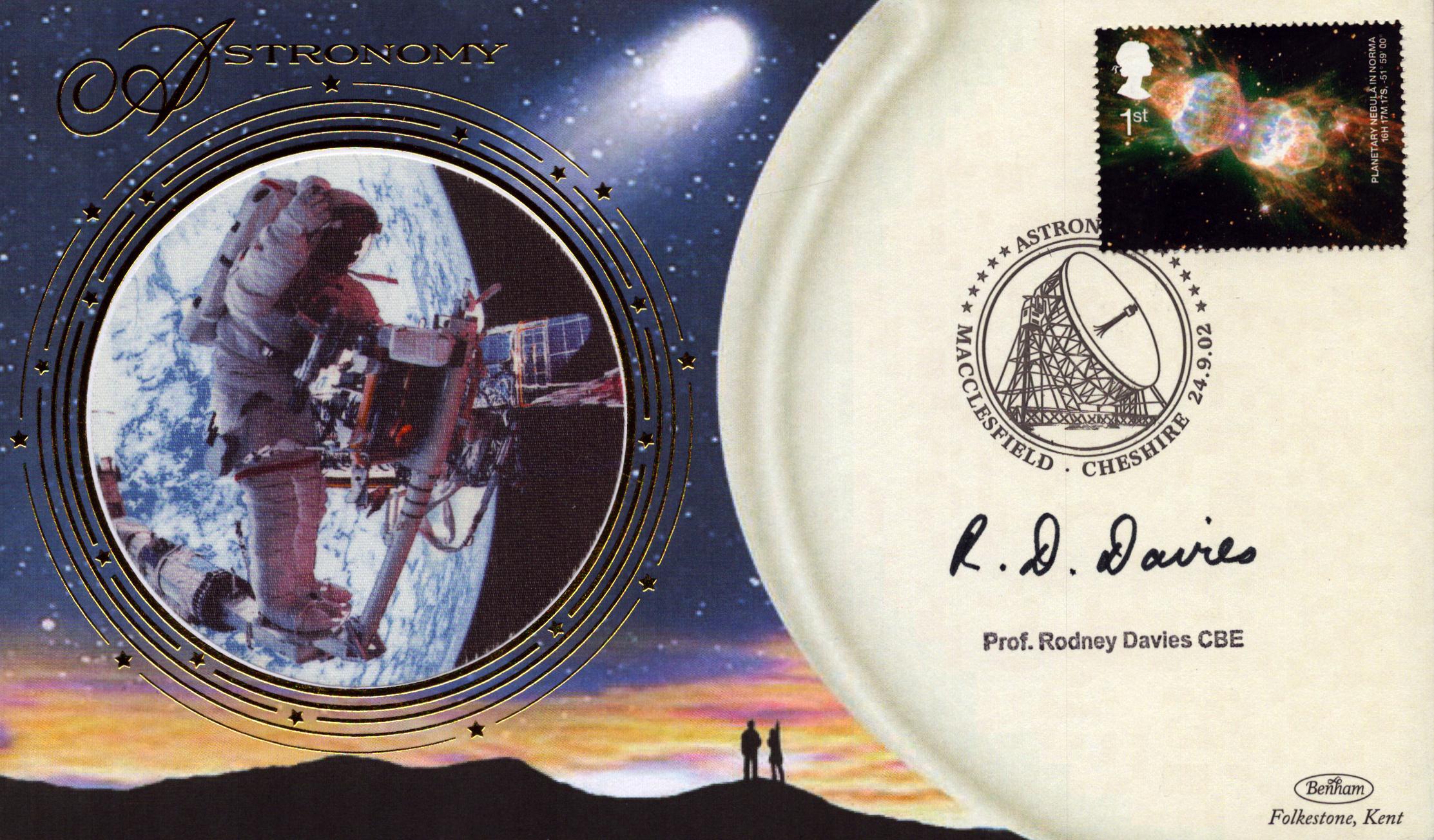 Professor Rodney Davies CBE signed astronomy FDC