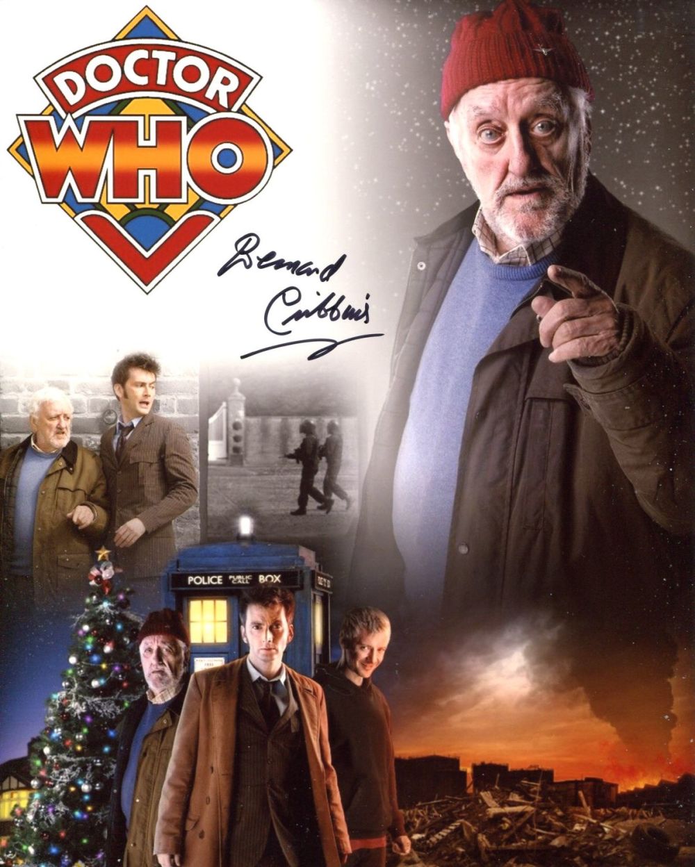 Lot 622: Doctor Who Wilf Mott montage 8x10 photo signed...