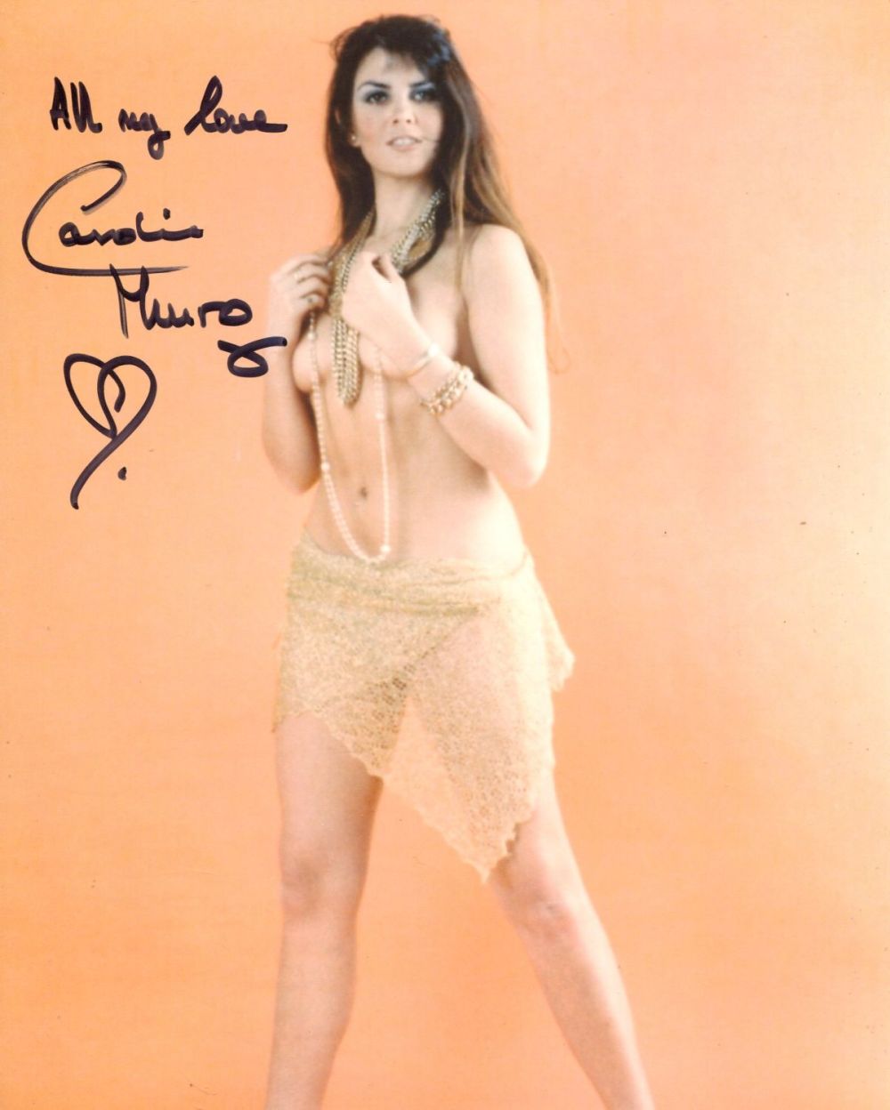 Lot 635: 007 Bond actress Caroline Munro signed sexy pose...