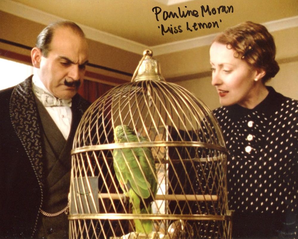 Lot 708: Poirot 8x10 photo signed by actress Pauline Moran...
