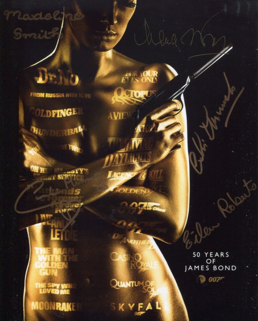 Lot 752: 007 James Bond movie logo 8x10 photo signed...