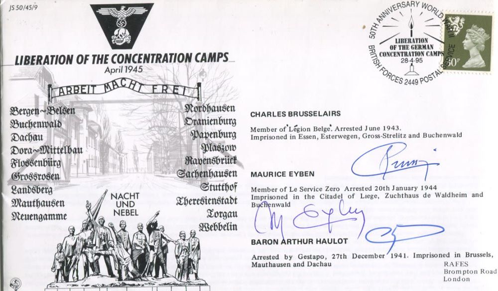 Lot 860: Auschwitz, Buchenwald and Dachau survivors 50th anniversary of...