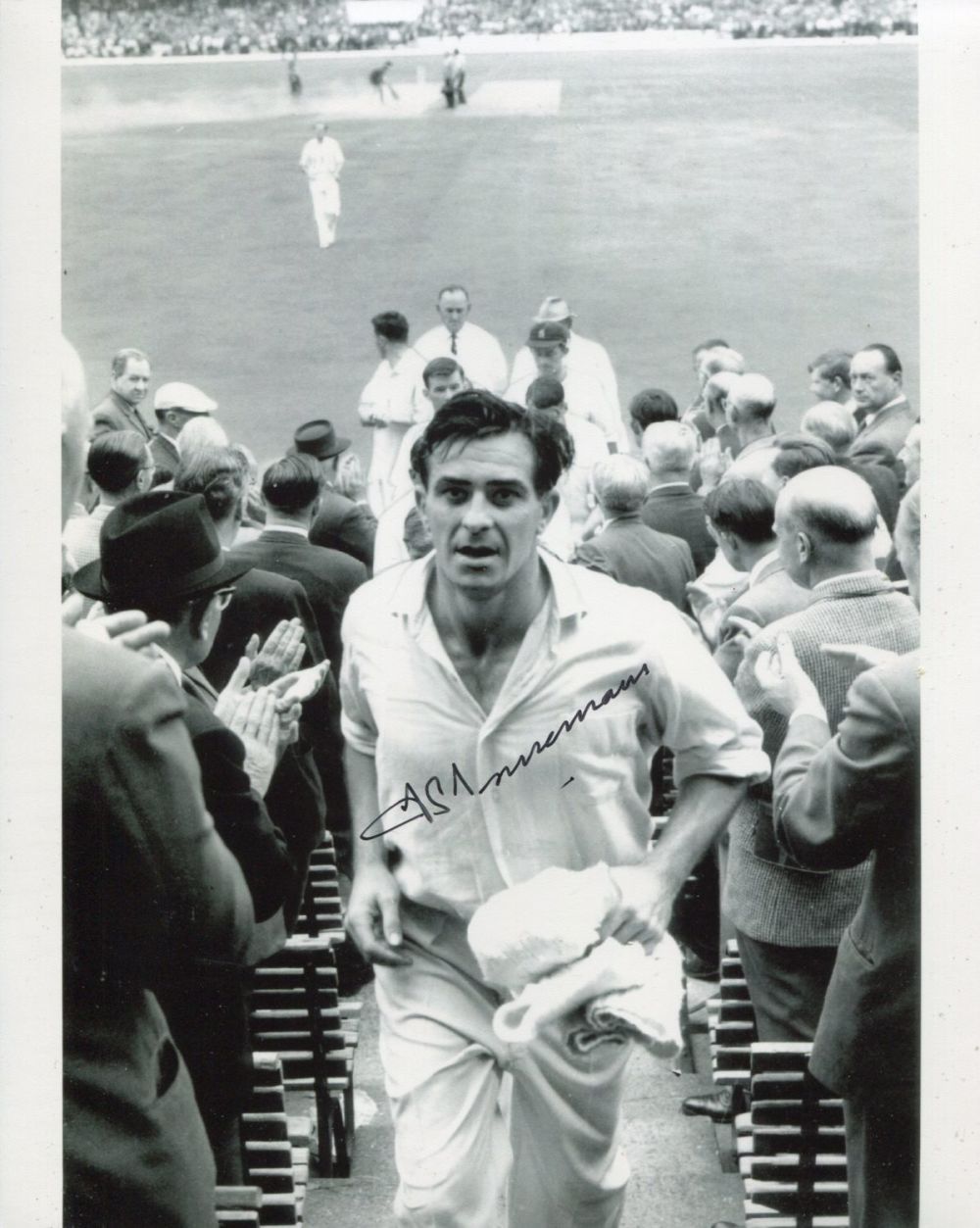 Lot 873: Freddie Trueman cricket legend signed 8x10 photo pictured...