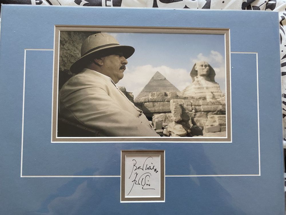 Lot 909: Poirot actor Peter Ustinov signature housed in a...